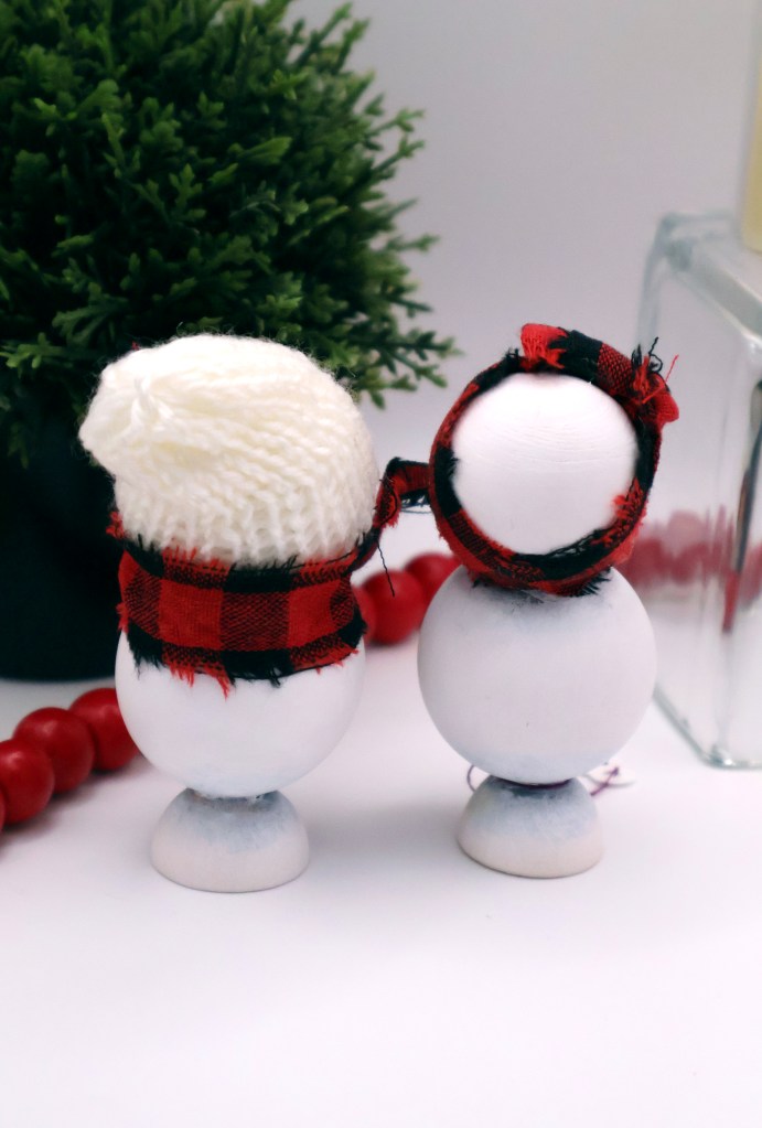 Handcrafted Wooden Snowman Pair - RBW