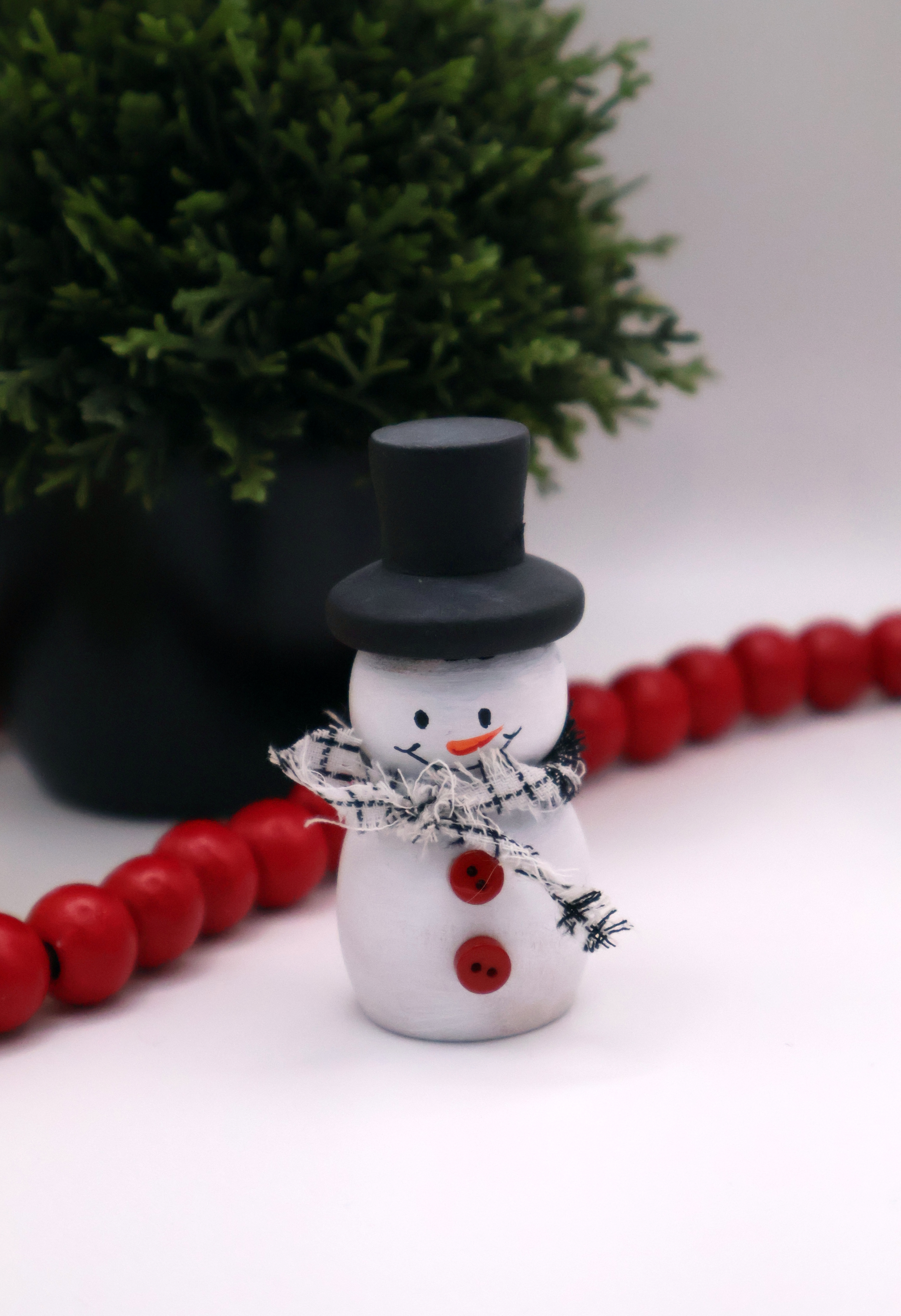 Handcrafted Wooden Snowman -1271 - Image 1