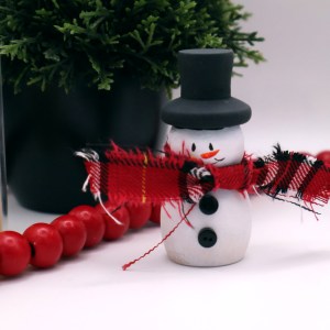 Handcrafted Wooden Snowman - 0147 - Image 1