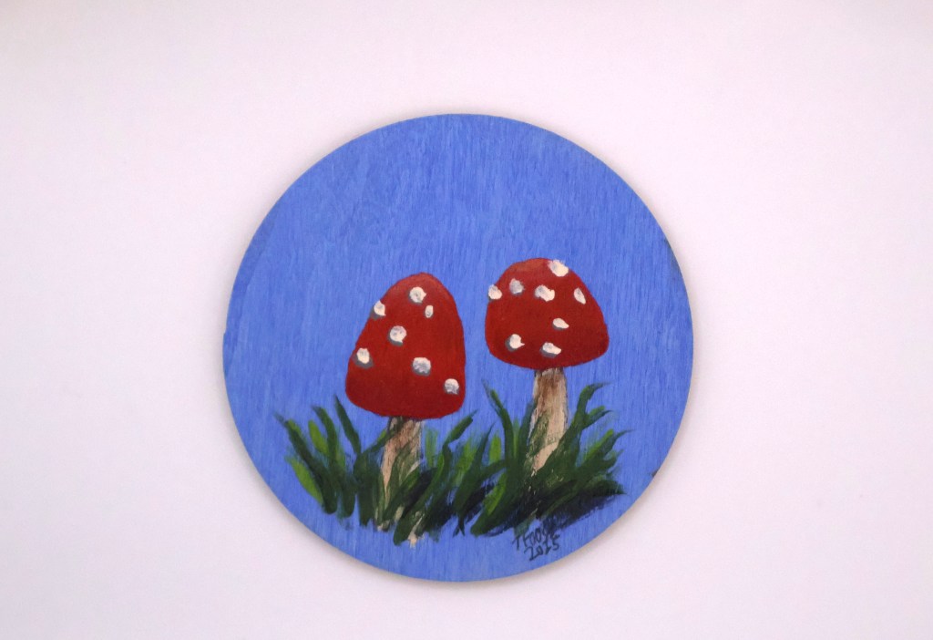 Handcrafted Wooden Mushroom Magnet - BLU3