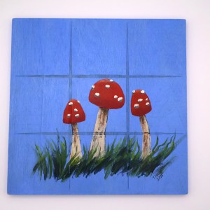 Handpainted Wooden Tic-Tac-Toe Board - RB - Image 4