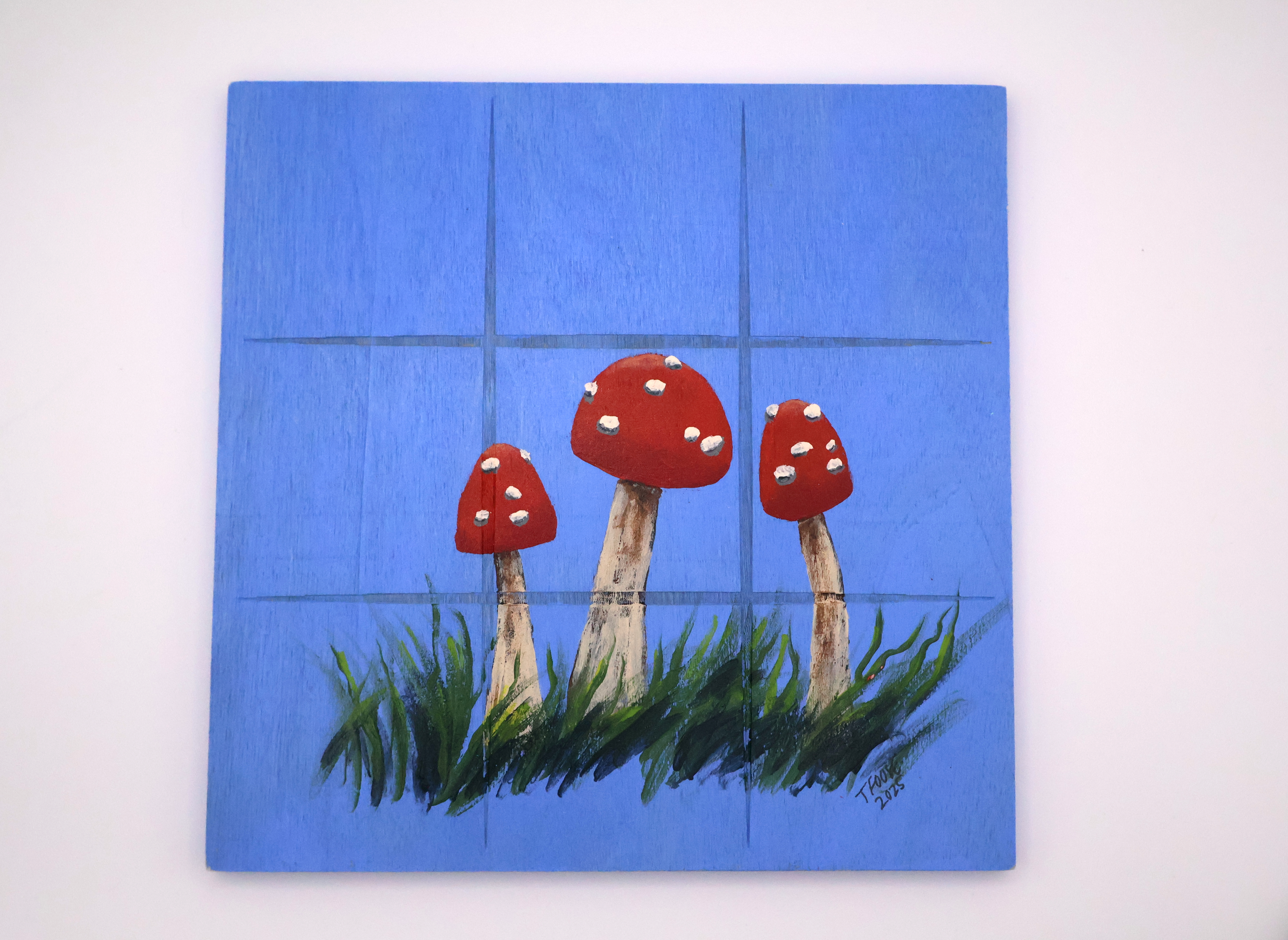 Handpainted Wooden Tic-Tac-Toe Board - RB - Image 4
