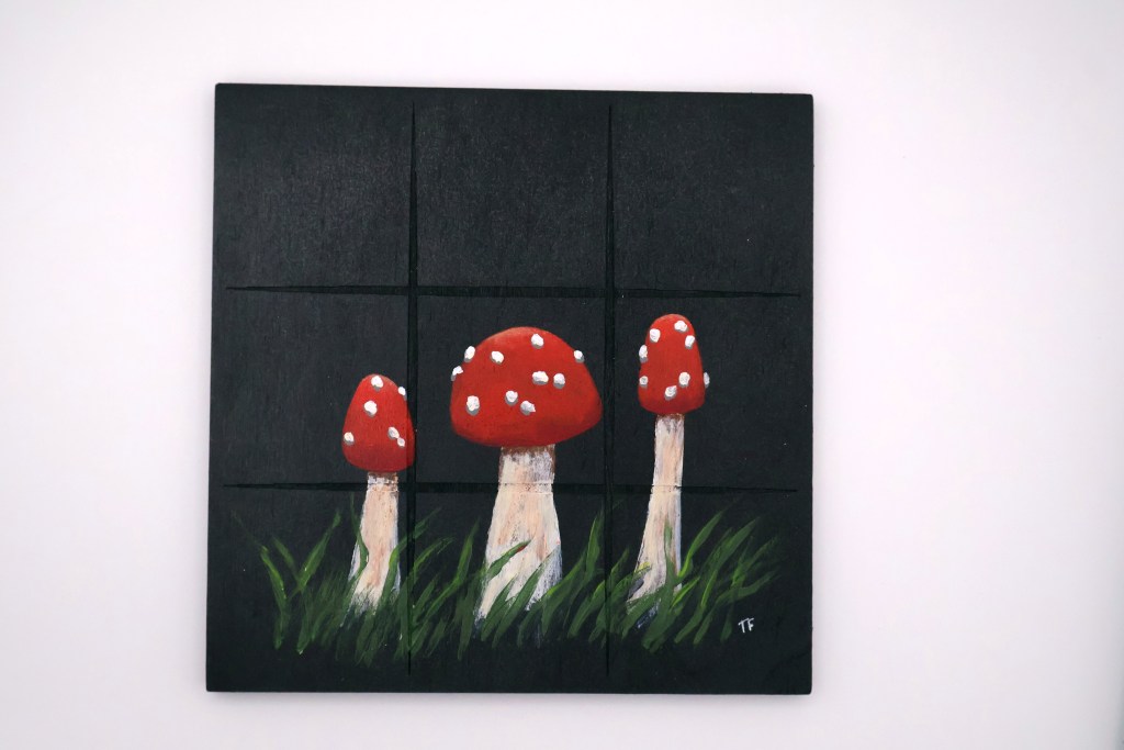 Handpainted Wooden Tic-Tac-Toe Board - RW
