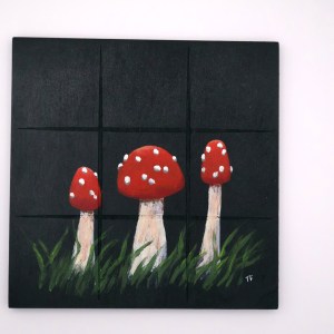 Handpainted Wooden Tic-Tac-Toe Board - RW - Image 3