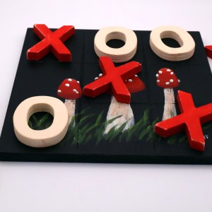 Handpainted Wooden Tic-Tac-Toe Board - RW - Image 4