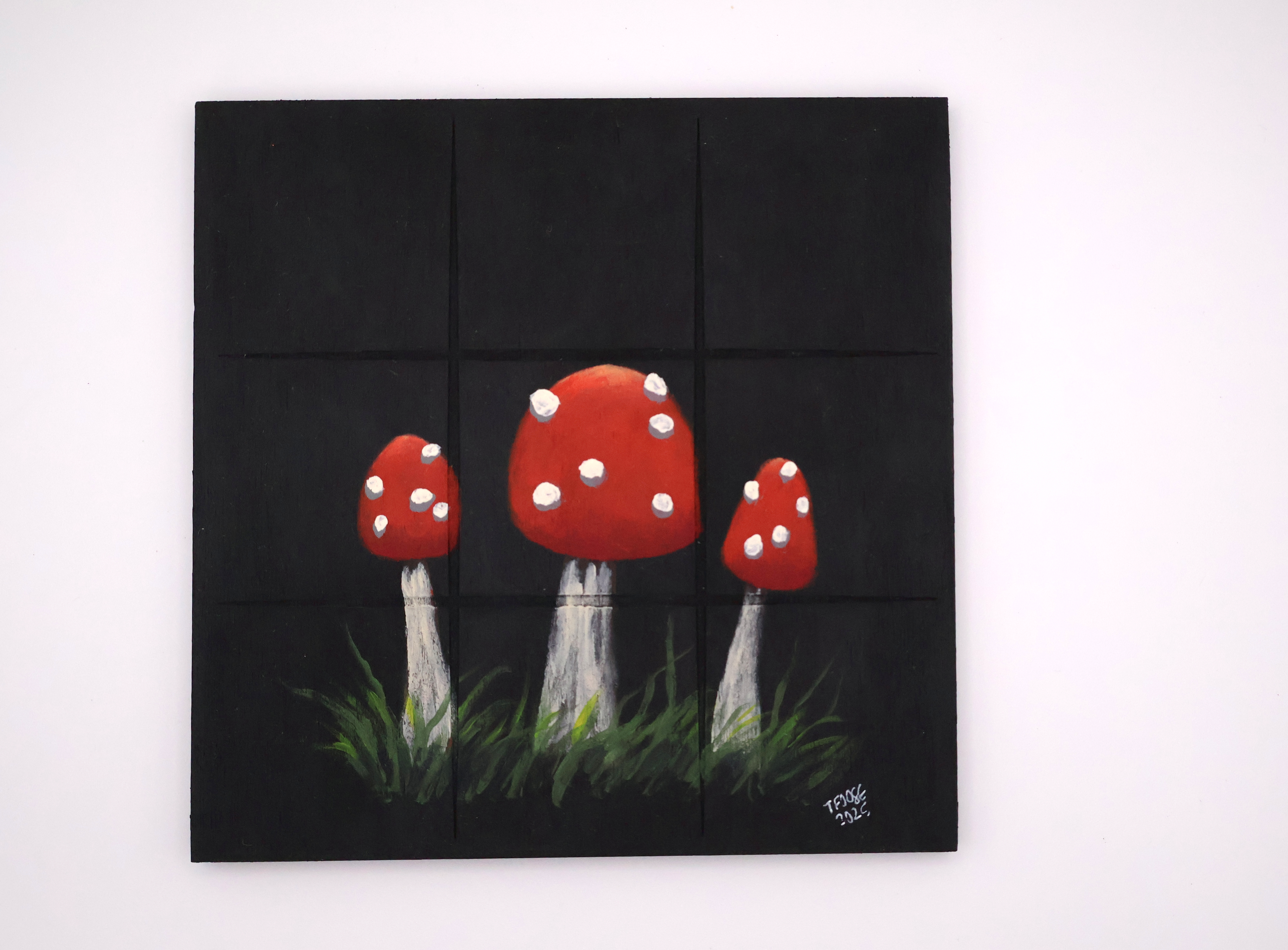 Handpainted Wooden Tic-Tac-Toe Board - RG - Image 3