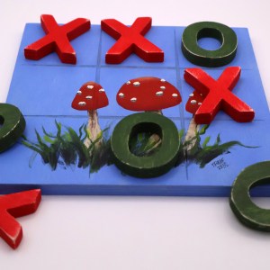 Handpainted Wooden Tic-Tac-Toe Board - BG - Image 2