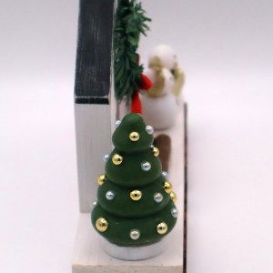 Small Handcrafted Wooden Snowman Scene - Image 4