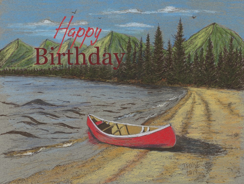 Mountain Lake with Pastel Greeting Card