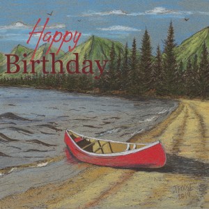 Mountain Lake with Pastel Greeting Card - Image 3