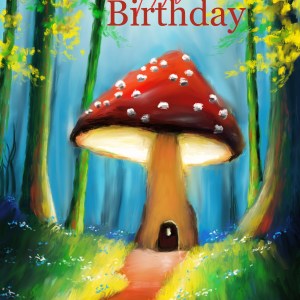 Mushroom House in Magical Forest Greeting Card - Image 4