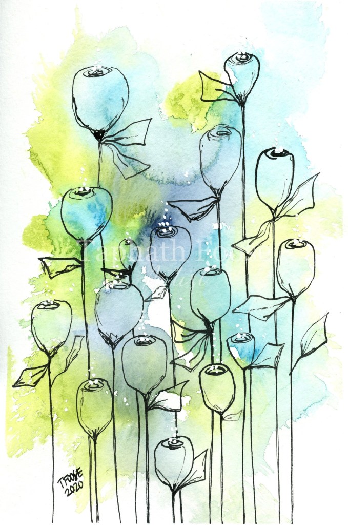 Green and Blue Roses