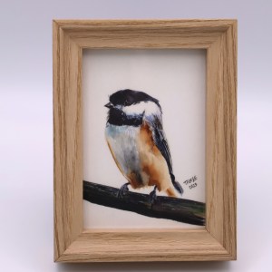 Chickadee on a Branch Mini Print - Image 1