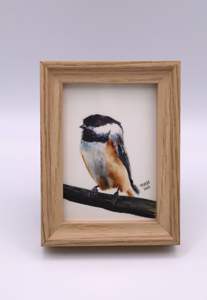 Chickadee on a Branch Mini Print